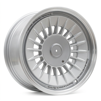 Alu kola Racing Line Y1085, 16x8 5x112 ET20, stříbrná + leštěný límec