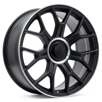 Alu kola Racing Line Y1188, 19x8.5 5x112 ET38, černá matná + leštěný límec (zátěžová)