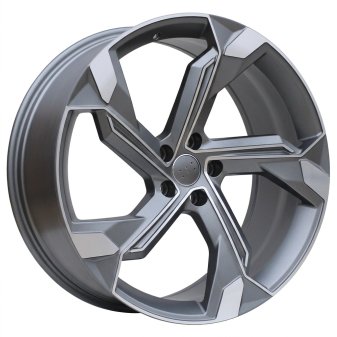 Alu kola Racing Line Y1201, 22x9.5 5x112 ET36, šedivá + leštění (zátěžová)