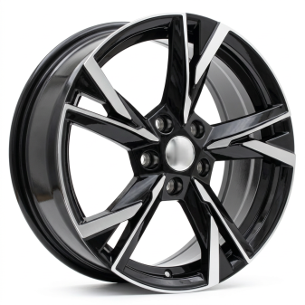 Alu kola Racing Line Y1241, 16x6.5 5x112 ET46, černá + leštění
