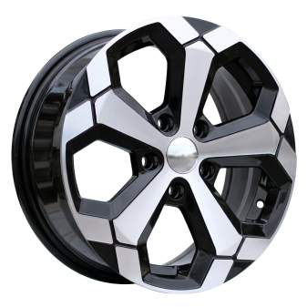 Alu kola Racing Line Y1274, 16x6.5 5x114.3 ET45, černá + leštění