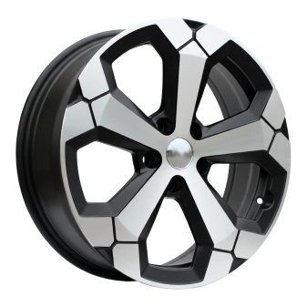 Alu kola Racing Line Y1274, 17x6.5 5x114.3 ET32, černá matná + leštění