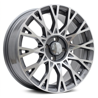 Alu kola Racing Line Y1283, 16x6.5 4x98 ET35, šedivá + leštění