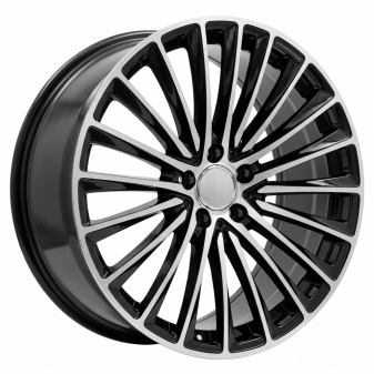 Alu kola Racing Line Y5909B, 20x8.5 5x112 ET34.5, černá + leštění (zátěžová)