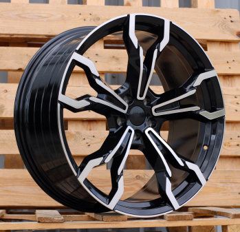 Alu kola Racing Line YF5596, 21x9.5 5x112 ET43, černá + leštění (zátěžová)