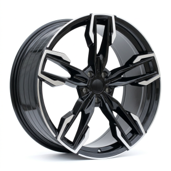 Alu kola Racing Line YF5718, 19x7.5 5x112 ET32, černá + leštění