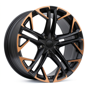 Alu kola Racing Line YF5719, 18x8 5x112 ET38, černá matná + měděná barva leštění