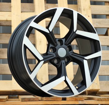 Alu kola Racing Line YF5729, 19x8 5x108 ET47.5, černá matná + leštění (zátěžová)