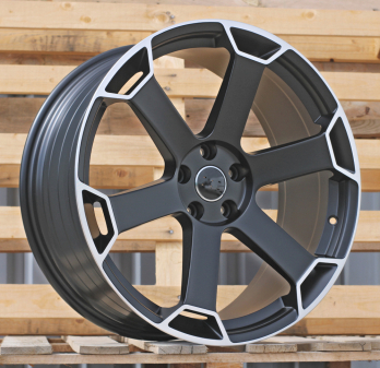Alu kola Racing Line YF6149, 21x9 5x112 ET30, černá matná + leštěný límec (zátěžová)