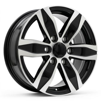 Alu kola Racing Line YF6153, 16x7 6x130 ET50, černá + leštění (zátěžová)