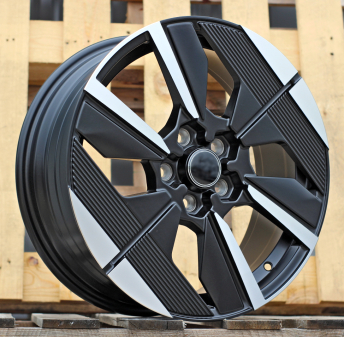 Alu kola Racing Line YF6158, 17x7 5x108 ET44, černá matná + leštění