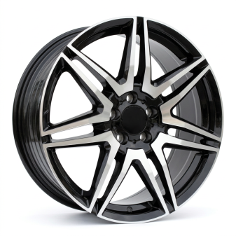 Alu kola Racing Line YF7075, 19x8 5x112 ET52, černá + leštění (zátěžová)