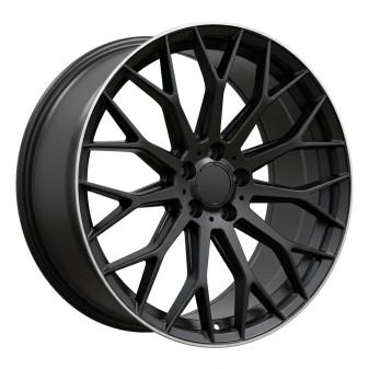 Alu kola Racing Line YS1180, 19x8 5x112 ET32.5, černá matná + leštěný límec (zátěžová)
