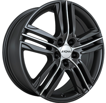 Alu kola RONAL R57, 17x7.5 5x100 ET38, černá matná + leštění (zátěžová)